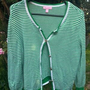 Lily Pulitzer Green Striped Cardigan